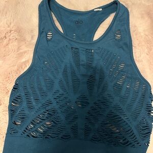 ALO Yoga Teal Cutout Tank